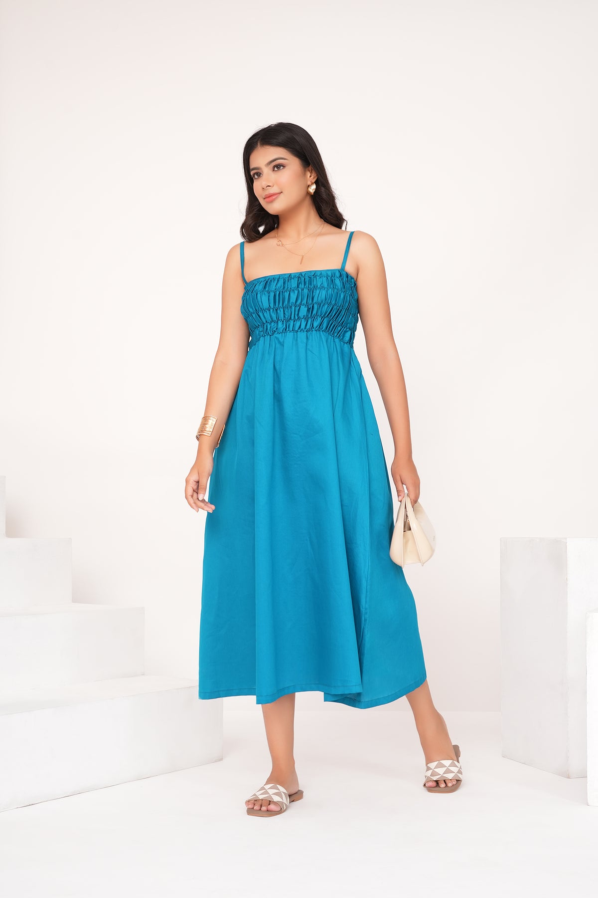 Aqua Cotton Dress
