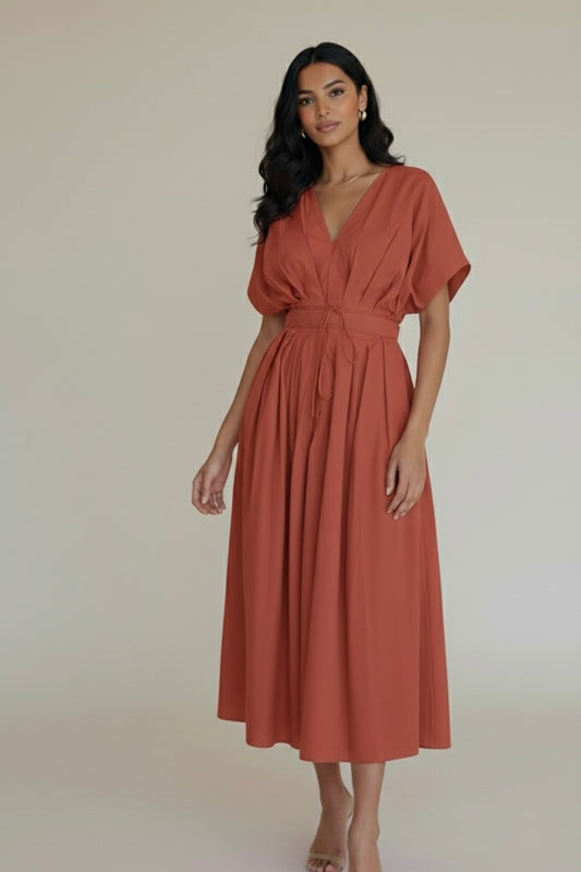 Rust Poplin Dress